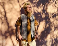 Grey Brown Mens Waistcoat, Hand-spun, Handwoven 100% Wool Fabric Hand Dyed Natural Lining Fabric With Inside Pockets. Eco Friendly - Etsy Canada Men's Waistcoat, Waistcoat Men, Vest Outfits, People Photography