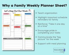 a family planner sheet with the text why a family weekly planner sheet?