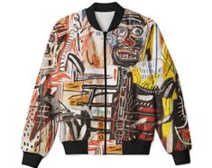 Philistines Unisex Bomber Jacket, Jean-Michel Basquiat Bomber-Jacket, Full Print, Women's, Men's sizes, Zip Front Jacket,Art print,Plus Size Jacket Art, Michel Basquiat, Hollywood Fl, Jean Michel Basquiat, Jean Michel, Unisex Jacket, Rave Outfits, Festival Outfits, Jean Jacket