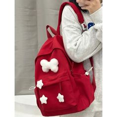 UAKISS - Japanese Kawaii Star Bone Backpack for Girls Large Capacity Cute Backpacks Korean Leisure Sweet Fashion Student Schoolbags Y2k size : Length:29 cm Width:14cm Height: 39 cm Note: All bags do not have pendants The values are all manually measured, and if there is an error of 1-3cm, it is within the normal range Black School Bags, Fashion Student, Sweet Fashion, Japanese Kawaii, Pearl Bag, Cute Backpacks, Student Fashion, Sweet Style, Girl Backpacks