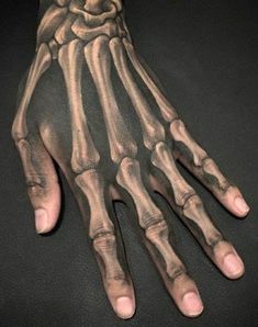 a hand that has a skeleton on it