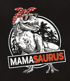 a t - shirt with an image of a dinosaur wearing a bandana on it's head