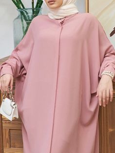 SkuCY-!124395MaterialDacron StyleLoose , Batwing Sleeves FeatureMuslim , Buttoned , Split-side , Solid Color NecklineRound-neck OccasionCasual , Simple SeasonsSpring , Autumn TypeMaxi Dresses , Muslim Abaya , Muslim Cardigan ColorPINK,GRAY,GREEN,KHAKI,PURPLE,WINE RED,BRICK RED,OLIVE GREENSizeOne_size Please consult the size chart we provide for this item's measurements to help you decide which size to buy.Please note: There may be 1-3cm differ due to manual measurement.CMINCHBustWaistHipsLengthO Trench Coat Dress, Purple Wine, Pleated Midi Dress, Pink Maxi Dress, Daily Dress, Long Sleeve Maxi, Green And Khaki, Brick Red, Clothing Ideas