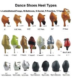 there are many different types of shoes on this page, all in different colors and sizes