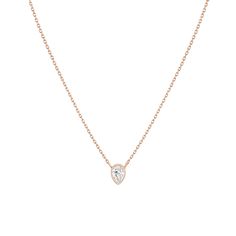 Name: Diamond Pear Bezel Necklace Short: Even more delicious than a ripe summer pear.  Long: Sitting brilliantly on our classic 1.5mm diamond cut cable chain, adjustable from 15” to 18”, our Diamond Pear Bezel Necklace is a stunner. Available in your choice of lab or natural diamond and totalling .21tcw, this 4x3mm bezel set diamond is an everyday favorite. Pear Shaped Diamond Necklace, Bezel Necklace, Oval Necklace, Luxe Jewelry, Bezel Set Diamond, Stud Jewelry, Stacked Jewelry, Oval Cut Diamond, Pear Shaped Diamond