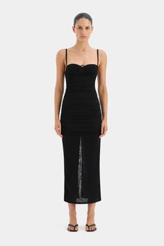 Jacques Gathered Midi Dress – SIR. Dreamy Dress, Dress Crafts, Dress Cuts, Linen Dresses, Event Dresses, Underwire Bra, Black Midi Dress, Skirts For Sale, Guest Dresses