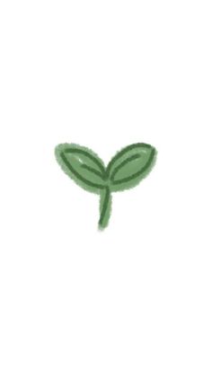 a drawing of a green leaf on a white background