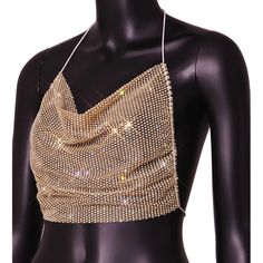 Nude rhinestone see through backless top. One size top which fits sizes XS,S,M,L. Trendy Backless Tops For Night Out, Chic Backless Tops For Club, Trendy Backless Club Tops, Summer Party Mesh Top With Built-in Bra, Chic Embellished Halter Top For Night Out, Evening Backless Top With Built-in Bra, Fitted Rhinestone Tops For Summer, Chic Fitted Tops With Rhinestones, Fitted Tops With Rhinestones For Summer