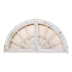 an old white window frame on a white background