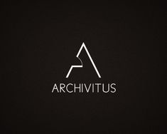 the logo for archivtus is shown on a black background with white letters and a triangle