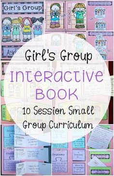 Girl's Group (Interactive Book) - Mrs. Bell The Crafty Counselor Group Counseling Activities, Elementary School Counselor, Middle School Counseling, Social Skills Groups, Girl Drama, Group Counseling, Guidance Lessons