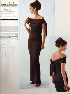 Dior Sewing Patterns, Sewing Dress Ideas, 1990s Clothing, Gown Sewing Pattern, Formal Dress Patterns, 1990s Dress, Evening Dress Patterns, Vintage Vogue Patterns, Gown Pattern