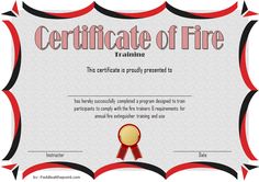 fire extinguisher certificate template, fire extinguisher training certificate template, fire extinguisher training certificate format Fire Safety Free, Firefighter Training, Certificate Of Completion Template, Nice List Certificate