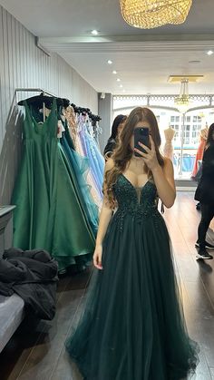 Dark Green Prom Dress Tulle, Emerald Green Prom Dress Poofy, Prom Dresses For Enchanted Forest Theme, Dark Green Prom Dress Ball Gown, Emerald Green Dress Sweet 16, Forest Green Prom Dress Plus Size, Sweet Sixteen Dresses Green, Dark Green Flowy Prom Dress, Forest Green Sweet 16 Dress