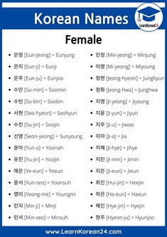 korean names for female in different languages