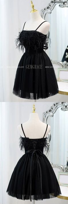 10% off now|Free shipping world-wide. Little Black Short Tulle Homecoming Dress with Feathers at GemGrace. Click to learn our pro custom-made service for wedding dress, formal dress. View #HomecomingDresses for more ideas. Dress With Feathers, Tulle Homecoming Dress, For Wedding Dress, Short Prom Dress, Short Prom, Dress Formal, Lovely Dresses, Homecoming Dress, Formal Dress