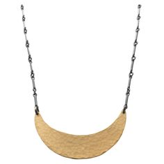 14k gold vermeil and oxidized sterling silver chainhand hammered1.5" x .375" x 16"-18" adjustable chain Adjustable Brass Necklace With Hammered Detail, Clay Necklaces, Polymer Clay Necklace, Clay Necklace, Brass Necklace, Oxidized Sterling Silver, Metal Necklaces, Stone Jewelry, Gold Vermeil