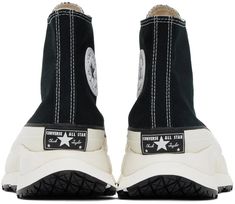 Converse.Black Chuck 70 AT-CX Sneakers.High-top canvas sneakers in black..· Round rubber cap toe.· Lace-up closure.· Faux-leather logo patch at inner side.· Rubberized logo patch at heel.· Cushioned CX foam footbed.· Canvas lining.· Sculptural foam rubber platform midsole.· Treaded rubber outsole.· Contrast stitching in white.· Platform: H1.5 in.Supplier color: Black/Egret/Black.Upper: textile. Sole: rubber..Made in Viet Nam..231799M237023 High-top Sneakers With Logo Patch For Sports, Sports High-top Sneakers With Logo Patch, Black High-top Sneakers With Logo Patch, Black Sporty High-top Sneakers With Logo Patch, Converse Canvas Sneakers With Logo Patch On Tongue, High-top Canvas Sneakers With Logo, Converse Canvas Sneakers With Logo Patch, Black Canvas Shoes With Rubber Heel Cap For Streetwear, Converse Low-top Sneakers With Logo Patch