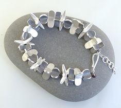 This big chunky sculptural piece makes a statement.  Solid sterling silver.  Length: 8 1/2 inches Disney Couple Shirts, Lavender Quartz, Silver Link Bracelet, Creative Jewelry, Gorgeous Bracelet, Oxidized Sterling Silver, Calla Lily, Sterling Silver Bracelet