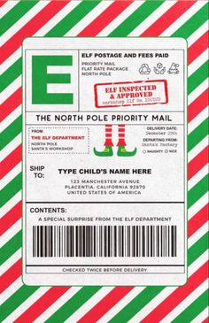 the north pole priority mail has been designed to be an elf's christmas stocking