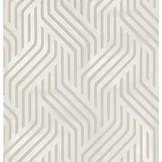 a white and beige wallpaper with wavy lines on the bottom, in an abstract pattern