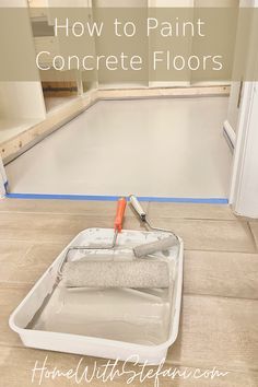 how to paint concrete floors in a house with pictures on the walls and below it