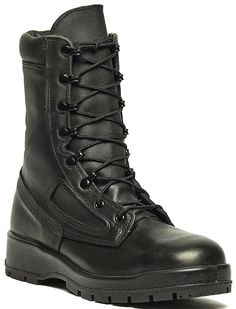 The 8" SST US Navy General Purpose Boot is a ASTM certified/EH rated steel toe boot with a FOD Resisting Vibram Carrier Outsole and Belleville's "wedge" pattern. Features: Berry Compliant Height: 8" Smooth Cattlehide Leather Upper Highly Cushioned Shock Absorbent Midsole Vibram FOD Resisting Carrier Outsole Single Density Molded Removable Insert Dri-Lex Moisture Wicking Lining Soft, Foam Padded "Comfort Collar" Vanguard Running Shoe Sole Construction **Please try on your boots or shoes indoors and with the sock you intend to wear before going outside. Once the tags are removed and there is any sign of wear on the shoes/boots they will not be accepted for a return. Fit is not considered a warranty defect by LA Police Gear or its vendors. | Belleville Women's Black 8" Steel Safety Toe US Nav Ems Bag, Tactical Duffle Bag, Police Gear, Tactical Shoes, Hiker Gifts, Tactical Clothing, Tactical Bag, Shoe Sole, Hunting Boots