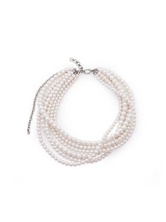 Editor's NotesXPIER presents a necklace with several layers of pearl chains. It is a unique and voluminous item. - Pearl chains layered- Various sizes of pearls- Chain drop linked- Voluminous silhouette- Delicate and unique style Measurements(in.)One Size- Length: 15.75 in. ( + 1.97 in. )- Pearl: 0.24 / 0.31 in. Composition & Care- Material: Simulated Pearl, Surgical Chain, Brass- Please be careful that discoloration may proceed faster in chemical substances, wa Chains Layered, Pearl Chains, Chemical Substances, Pearl Necklaces, Be Careful, Pearl Chain, Unique Style, Pearl Necklace, Composition