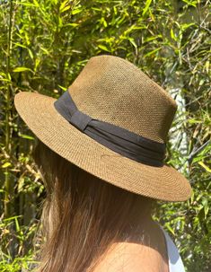 Panama Hats - 100% woven palm sizes: 56/57cm and 58/59cm Tropical Hats Women, Flat Brim Panama Hat With Upf 50+, Panama Hat With Upf 50+ And Flat Brim, Classic Brown Sun Hat For Beach, Classic Brown Sun Hat For The Beach, Solid Color Short Brim Panama Hat For Outdoor, Classic Solid Color Sun Hat For Beach, Outdoor Fedora Straw Hat One Size, Straw Hats With Flat Brim