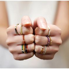 Dainty & Mighty Birthstone Crystal Ring - Zencrafthouse Affordable Beaded Rings For Everyday Wear, Affordable Beaded Rings For Gifts, Cheap Colorful Beaded Rings As Gift, Cheap Beaded Rings For Gifts, Affordable Dainty Stackable Crystal Ring, Seed Bead Wire Rings, Selfmade Rings, Pearl Stacking Ring, Stone Jewellery