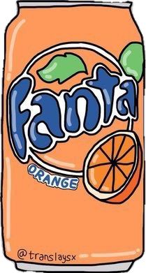 an orange juice can with the word fanta on it