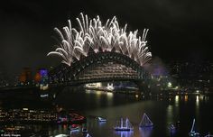 fireworks light up the night sky over sydney harbour