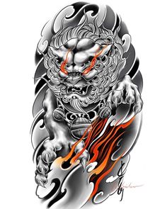 an image of a tattoo design that looks like a demon