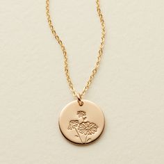 Our birth flower necklace collection features thoughtfully hand drawn flowers stamped on a 1/2" disc, each with a unique meaning. Daisy’s are the perfect representation of innocence and purity. They’re thought of as the flower of fresh starts making it the perfect emblem for anyone taking on a new venture. (Perfect gift for new mothers or gifting from mother to daughter!) October Birth Flowers, July Birth Flower, March Birth Flowers, May Birth Flowers, Flower Necklace Gold, April Birth Flower, Gifts For New Mothers, Birth Flower Necklace, Made By Mary