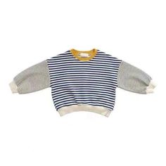 Toddler Boy Striped Crew Neck Sweatshirt Patchwork Sweater, Twin Outfits, Baby Boutique Clothing, Boys Tops, Op Shop, Half Pint, Boys Stripes, Boys Sweaters, Boys Coat