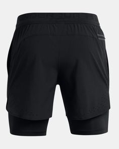 men's running shorts in black with reflective details on the bottom and side pockets