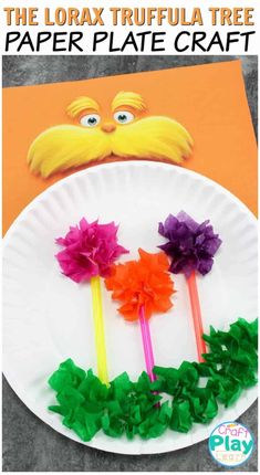 the lorax truffla tree paper plate craft