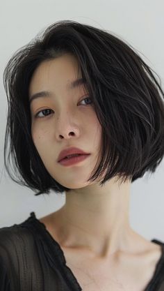 Dive into the chic world of Korean bob haircuts with these 24 stylish options. Each cut reflects the precision and fashion-forward aesthetic of Korean stylists. Chinese Bob Hairstyles Medium, Short Hairstyle Korean Women, Bob Hairstyles For Asian Women, Asian Hair Women, Short Hair Photography, Short Korean Hairstyles, Flushed Makeup, Asian Hair Bob, Korean Bob Haircut