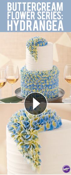 the video shows how to make a buttercream flower cake