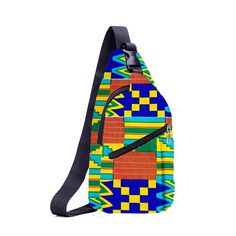 Our ANKARA unisex African print sling bag is a one strap sling bag made with 100% African print/ Ankara fabrics on the outer shell and polyester on the inner shell. This sling bag has one adjustable shoulder strap. It has enough storage space to store/pack all your essentials for the day. It is a multifunctional backpack/sling bag designed with 4 multifunctional compartments. 2 zip front pockets It can be used as a messenger bag/shoulder bag/crossbody backpack/casual daypack/sling bag/travel bag Travel Shoulder Chest Bag, Travel Chest Shoulder Bag, Portable Shoulder Chest Bag For Travel, Portable Chest Bag For Travel, Travel Chest Bag Backpack For Mobile, Green Travel Chest Shoulder Bag, Travel Chest Bag Backpack For Mobile Phone, Green Shoulder Chest Bag For Travel, Multicolor Portable Shoulder Bag For Travel