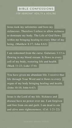 Praying the promises of God is powerful.🔥 Here are some truths about what God says in His Word about health. Speak LIFE over your body. Declare these outloud and be encouraged! #BibleVerse #EverydayPrayers #BibleEncouragement #BiblePrayers #BibleVerseWallpaper #MorningPrayers #HealingQuotes #AestheticChristianWallpaperVerses #ChristianQuote #ChristianLockscreenAesthetic #BibleQuotesWallpaper #ChristianAesthetic #ChristianGirlAesthetic #HealingPrayers #PrayersforGuidance #MorningPrayer Scriptures About Health, Scriptures For Health, Bible Verses For Health And Healing, Bible Confessions, Healing Declarations, Scripture Declarations, Promises Of God Scriptures, Scriptures About Faith, Biblical Declarations