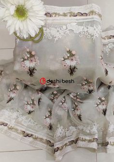 Exclusive Boutique Designer Muslin Saree: Deshi Besh. Boutique Saree, Muslin Saree, Saree Embroidery, Readymade Saree, Clothing Websites, Boutique Design, Beautiful Saree, Sarees Online, Blouse Piece