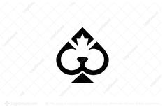 a black and white logo for a card game, with the letter c in the middle