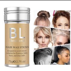 Bestland Hair Wax Stick. A Convenient Solution For Unruly Hair. Use For Flyaways, Baby Hair, Stray Ends, Or Sleek And Spikey Styles! Natural Extracts Provide Lasting Hold While Providing Nutrients To The Hair. Hair Wax Stick, Teasing Brush, Wax Stick, Edge Control, Hair Frizz, Slicked Back Hair, Hair Control, Hair Wax, Styling Cream