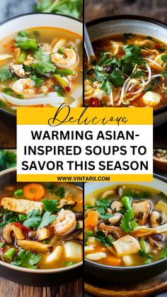 Experience the ultimate comfort with warming Asian-inspired soups that are sure to delight your taste buds this winter. Perfect for family gatherings or a quiet night in, these soups combine wholesome ingredients like chicken, tofu, and seasonal vegetables, simmered in deeply flavored broths. With easy-to-follow recipes, you’ll master the art of creating delicious bowls that warm you from the inside out. Don’t let the cold weather stop you—enjoy these flavorful dishes! Delicious Bowls, Seasonal Vegetables, Like Chicken, Recipe Boards, Vegetable Seasoning, Asian Inspired, Family Gatherings, Taste Buds, Night In