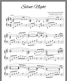 sheet music with the words silent night