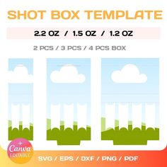 the shot box template for photoshopping with clouds, grass and trees in it