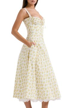 HOUSE OF CB Rosalee Floral Stretch Cotton Petticoat Dress | Nordstrom House Of Cb Cottage Core, House Of Bc Floral Dress, House Of Cb Delphine Dress, House Of Cb Pietra Dress, House Of Cb Pink Floral Dress, Tulle Underskirt, House Of Cb, Dress Cover, Petticoat