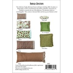 sewing pattern for pillows and pillow covers