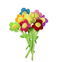 PRICES MAY VARY. 🌼Size: Stem length: Stem length:30cm/12inches;flower diameter:10cm/4inches.Perfect size for kids and adults. 🌼Unique Design: Bouquet Of plush daisies flowers with bright 8 kinds of colors make it visually appealing.Bendable flowers plush handcrafted with inside bendable iron wire and external surface light green plush easily to manipulate any shape as you want. 🌼High Quality Material: The flowers are made of soft cloth and stuffed with cotton wool.Built-in iron wire in the fl Smiley Face Birthday Party, Valentine's Day Gifts For Kids, Smiley Face Gifts, Daisy Flower Bouquet, Flowers For Kids, Flower Toy, Prize Gifts, Surface Light, Happy Smiley Face